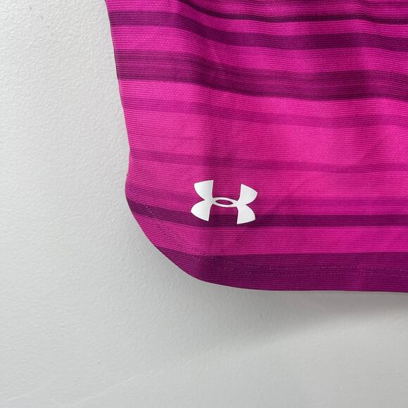 Under Armour Shorts Womens XS HeatGear Loose Fit Fuchsia Stripe Athletic 3" - Picture 5 of 7
